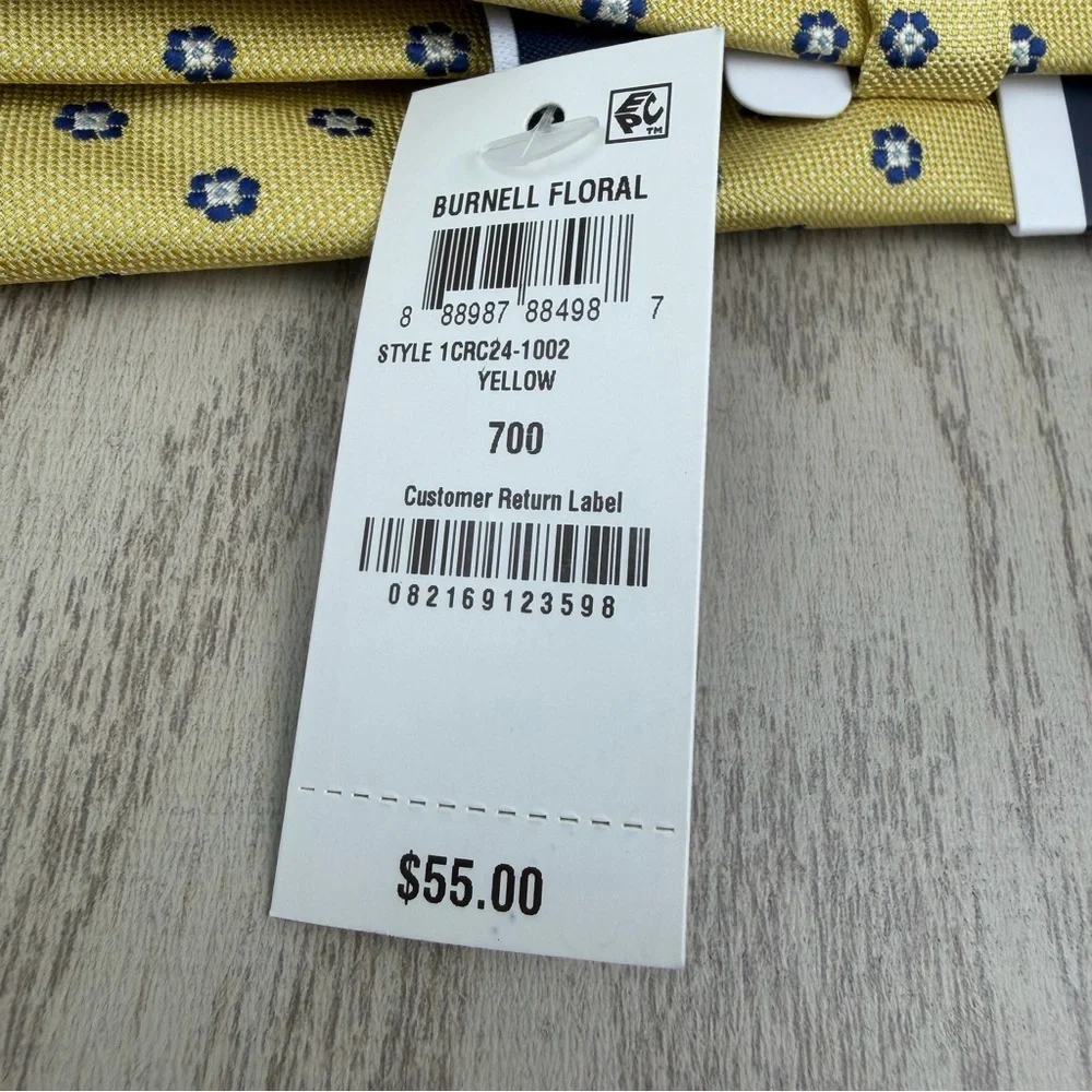 793 Club Room Men's Tie Burnell Floral 700 Yellow $55 Polyester